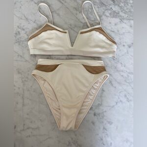 White and tan L*Space bikini